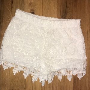 Charlotte Russe lace white shorts